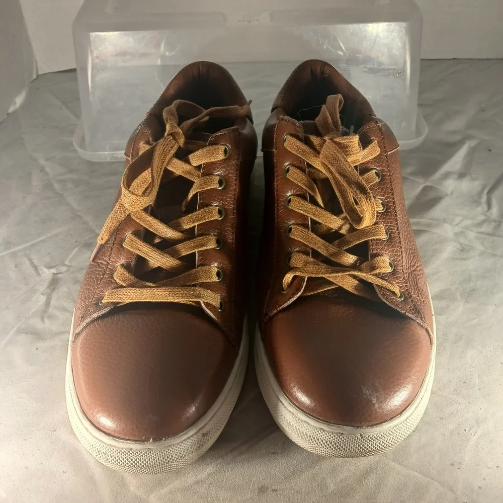 Arkbird Mens Brown Leather Oxford Sneakers Low‎ Top Lace Up ZK20105 Size 10